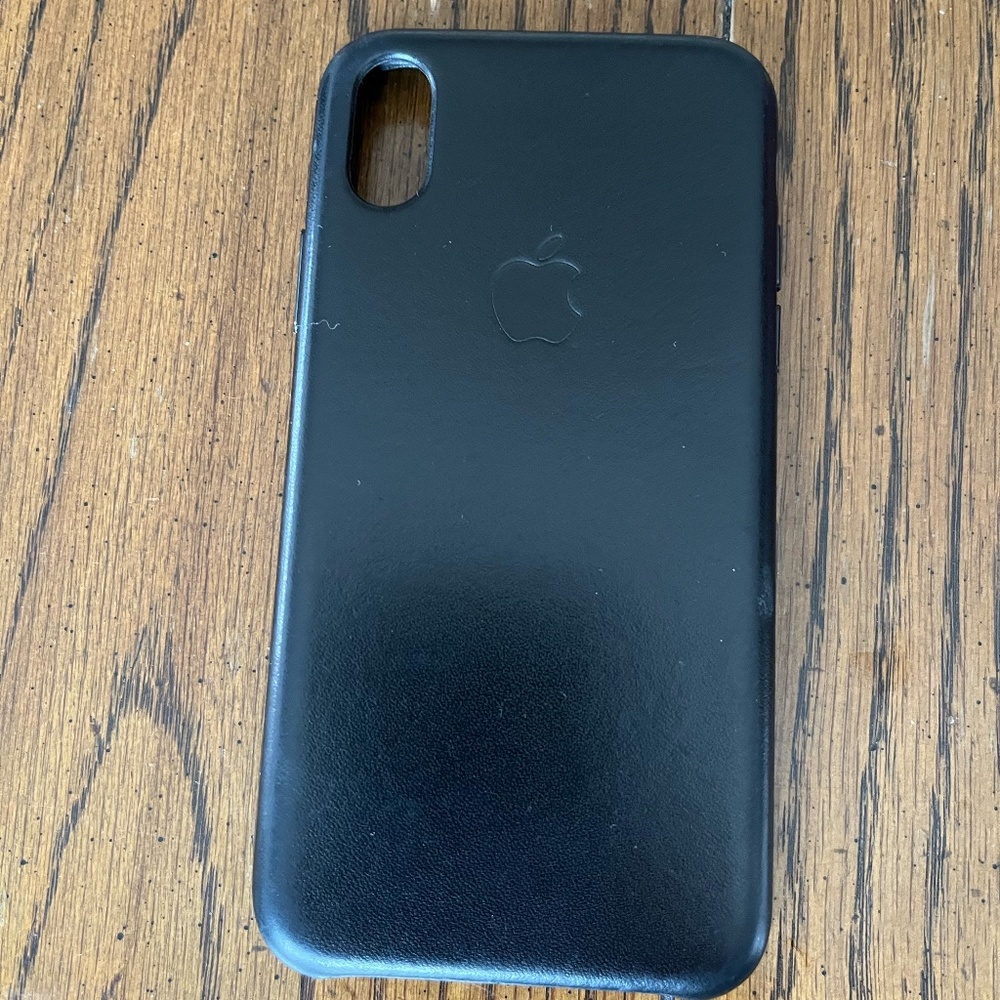 iPhone XS genuine Apple leather case- Black